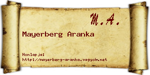 Mayerberg Aranka névjegykártya